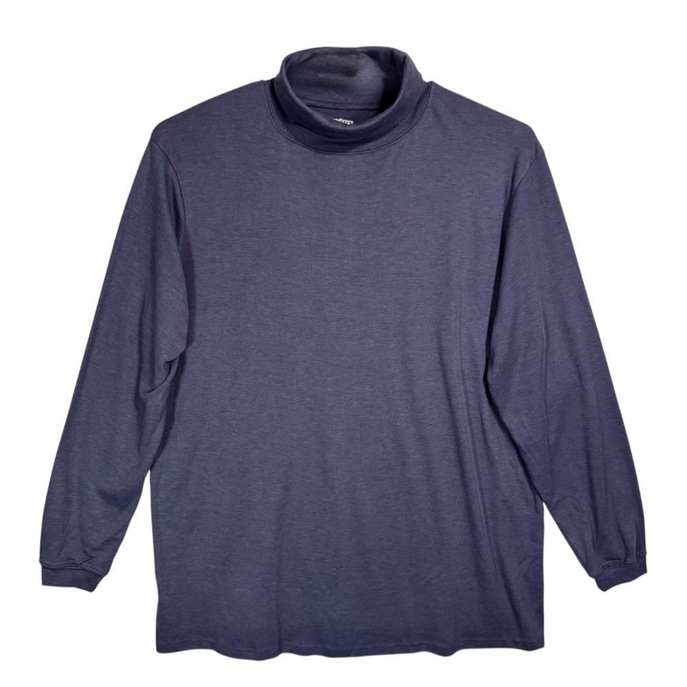 KingSize Big & Tall Turtleneck Long Sleeve Tee Shirt 3XL Tall Heather Slate Blue
